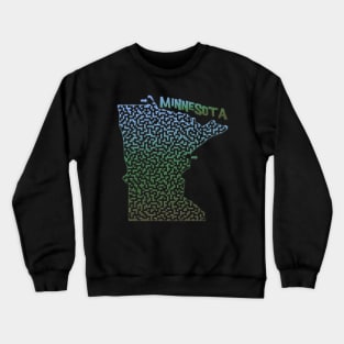 Minnesota State Outline Maze & Labyrinth Crewneck Sweatshirt